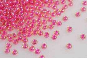 Бисер чешский 11028 прозрачный янтарный розовая линия внутри Preciosa 1 сорт купить оптом