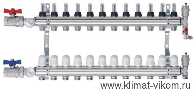 Коллектор с расходомерами ICMA  1"/3/4" (12)