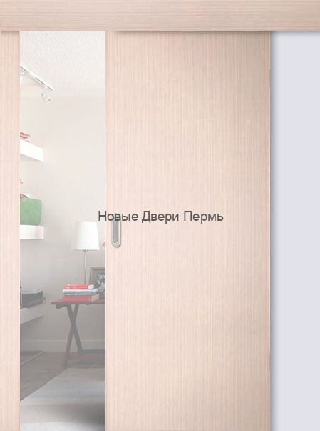 Раздвижная дверь ДПГ Беленый дуб ламинированная