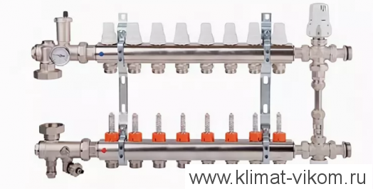 Коллектор с расходомерами и смесительным узлом ICMA  1"/3/4" (8)