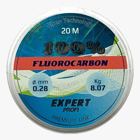 Леска 0,10 мм 20 м флюорокарбон Expert Profi Fluorocarbon 100%