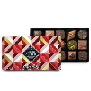 Конфеты шоколадные Сундучок красный из чёрного и молочного шоколада Michel Cluizel - 165 г (Франция)