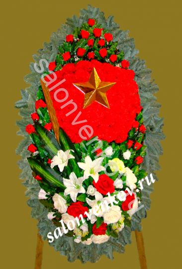 Комбинированный траурный венок N115, РАЗМЕР 100,120,140,170см