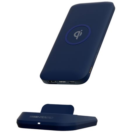 Внешний аккумулятор InterStep 10000mAh Qi 10W TypeC Blue