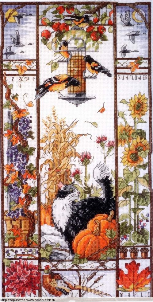 Схема "Autumn Cat Sampler". Janlynn