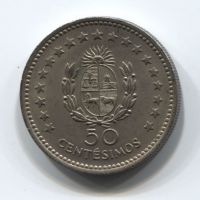 50 сентесимо 1960 года Уругвай XF+