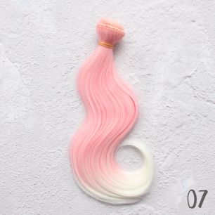 Трессы для создания причеcки куклам локон - 20 СМ розовые (омбре)
