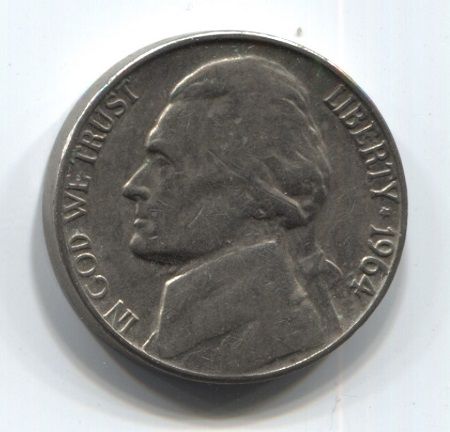 5 центов 1964 года США VF-