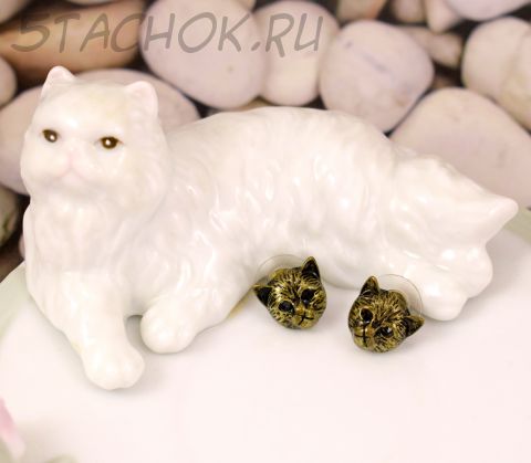 Серьги-гвоздики "Кошачьи мордочки" (США)