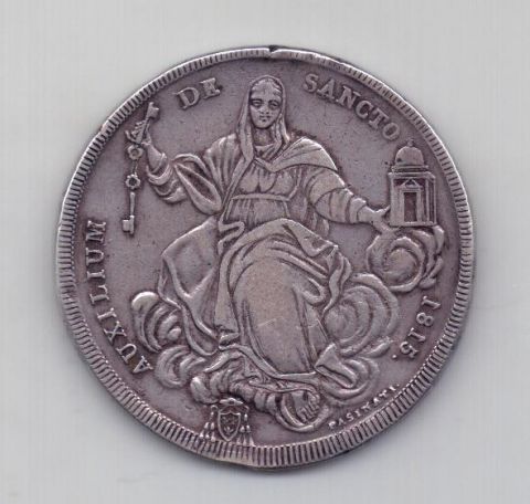 1 скудо 1815 года XF Редкий год Ватикан