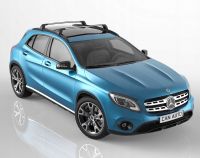 Багажник на крышу Mercedes-Benz GLA-Klass (2013-...), Turtle Air 2, аэродинамические дуги на интегрированные рейлинги (серебристый цвет)