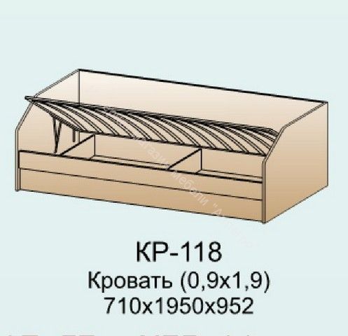 Кровать КР-118 с П/мех. (0,9х1,9) Карина