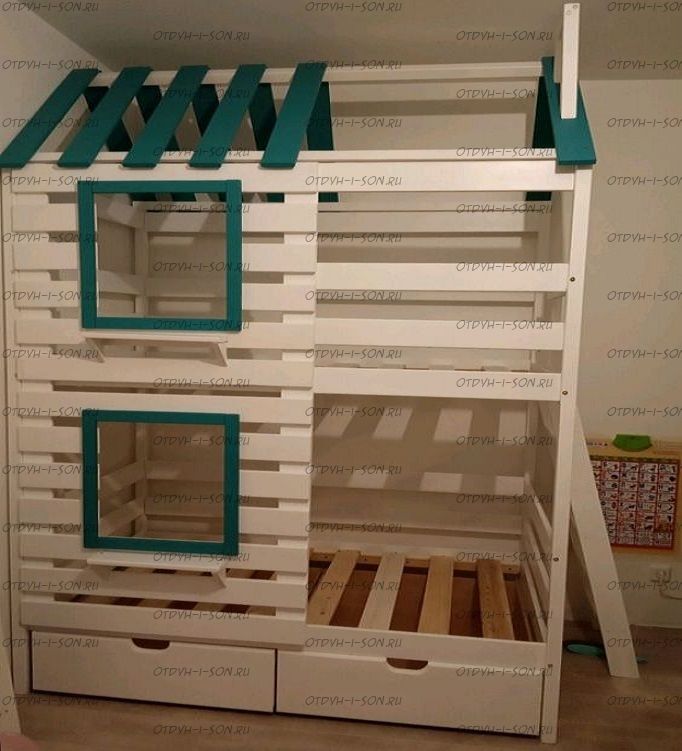 Кровать двухъярусная Домик Felicia №18 (двухъярусная кровать домик)