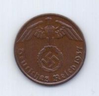 1 пфенниг 1937 года AUNC Германия