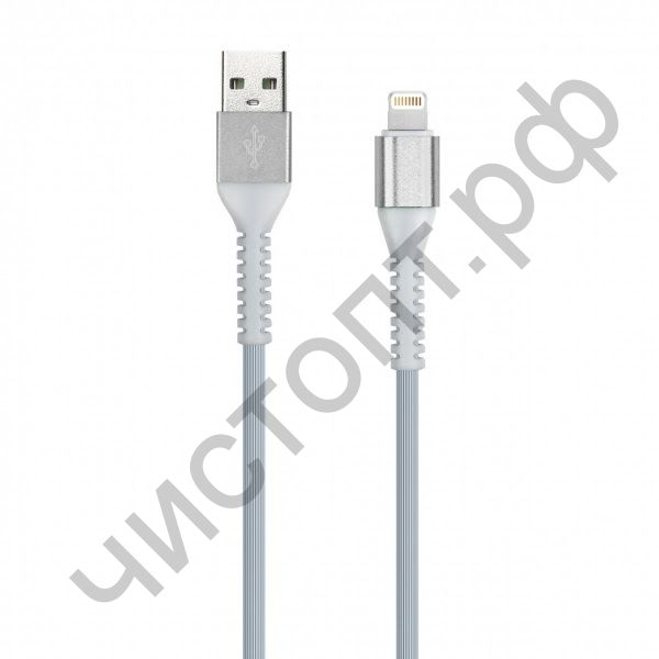 Кабель USB - Apple 8 pin Smartbuy в TPE оплетке Flow 3D, 1м. мет.након., <2А, белый (iK-512FL white)