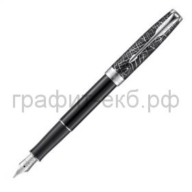 Ручка перьевая Parker Sonnet Black CT латунь лакированная/перо золото18К SE18 F541 2054822