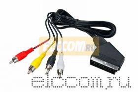 Шнур SCART х 4 RCA 1.0 м REXANT