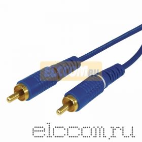 Шнур 2x2 RCA 5 м синий gold REXANT