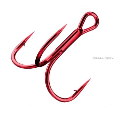 Крючки Тройные Sprut Hara ST-36 RD #12 (Treble Round Bend Hook Red) упаковка 8шт