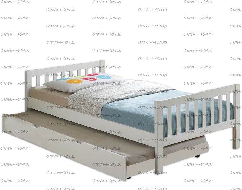 Кровать Юлия с выкатным спальным местом массив Fairy Land (любые размеры)