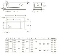 Ванна акриловая Roca Easy 170x75 ZRU9302899 схема 4