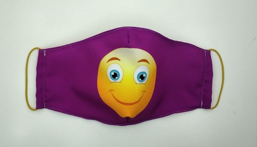 Маска для лица многоразовая из ткани smile