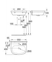 Раковина Grohe Euro Ceramic 39336000 55x48,2 схема 13