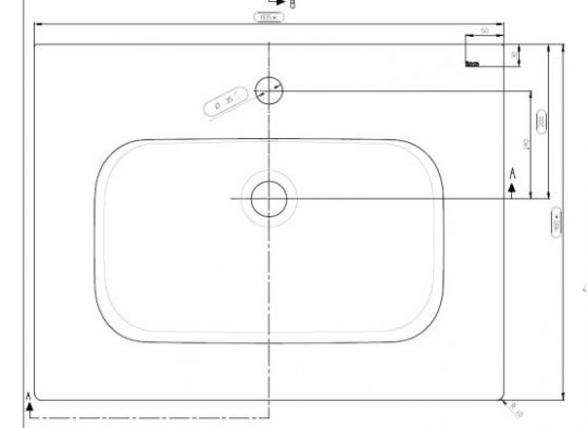 Раковина Roca Victoria 32799 60,5x46 схема 2