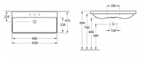 Раковина Villeroy&Boch Avento 4156 A5R1 100x47 схема 2