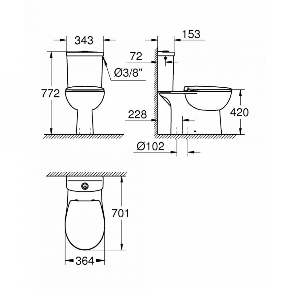 Grohe Bau Ceramic напольный унитаз 39346000 ФОТО