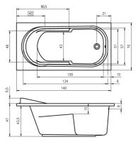 Riho ванна Columbia 140 х 70 см BA05 схема 5