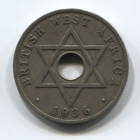 1 пенни 1936 года Западная Африка (без отметки монетного двора)