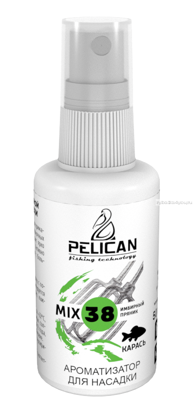 Ароматизатор спрей Pelican Mix 38 / Карась / Имбирный Пряник / 50 мл