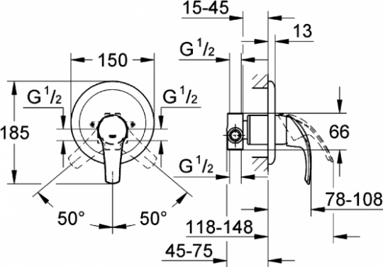 Смеситель Grohe Eurosmart New для душа 33556002 ФОТО