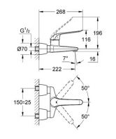 Смеситель Grohe Euroeco Speсial для раковины 32779000 схема 2