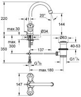 Смеситель Grohe Costa L для раковины 21375001 схема 2