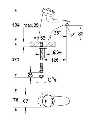 Смеситель Grohe Eurodisc Sе для раковины 36233000 схема 1