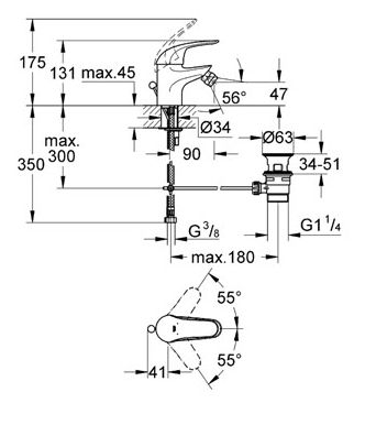 Смеситель для биде Grohe Euroeco 32882000 хром ФОТО