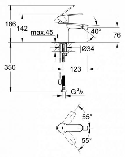 Смеситель Grohe Eurostyle Cosmopolitan для биде 33566002 ФОТО