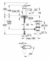 Смеситель Grohe Eurosmart Cosmopolitan для раковины 2337700E схема 2