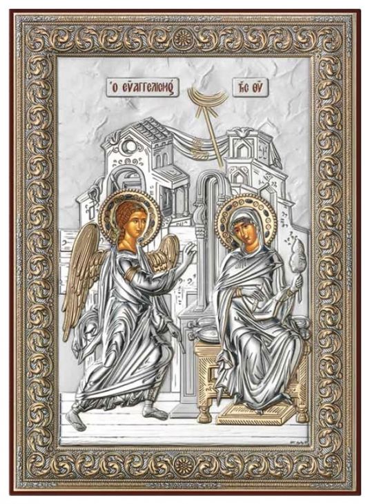 Серебряная икона Благовещение (Италия)