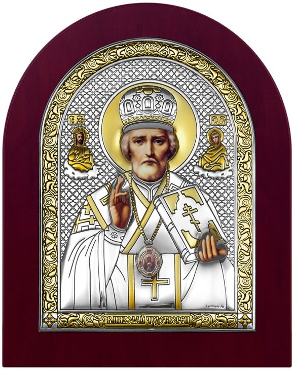 Серебряная икона Николай Угодник (Италия)