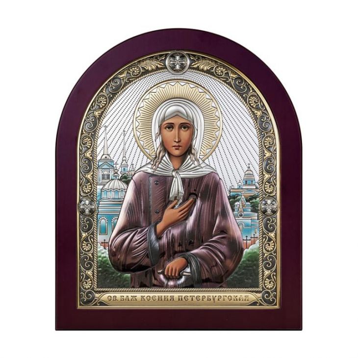 Серебряная икона Святая Ксения Петербургская (Италия)