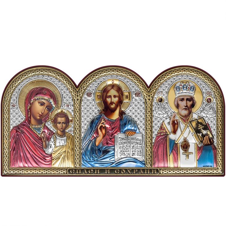 Триптих Спаси и Сохрани (Италия, 12х6 см)