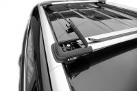 Багажник на рейлинги Lada Largus, Lux Hunter, серебристый, крыловидные аэродуги