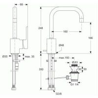 Смеситель Jado Neon для раковины A5569AA схема 3