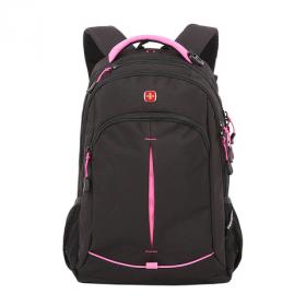 Рюкзак Swissgear черный/фукси, 32x15x46 см, 22 л