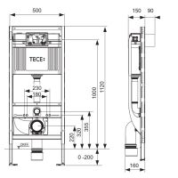 TECE для унитаза-биде 9300079 Высота 112 см схема 1