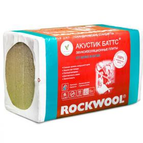 Утеплитель Rockwool Акустик Баттс 1000*600*50мм, 6.00м2, 0.300м3  (45 кг/м3)