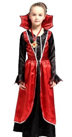 Платье Вампирши с воротом (XL, детский)